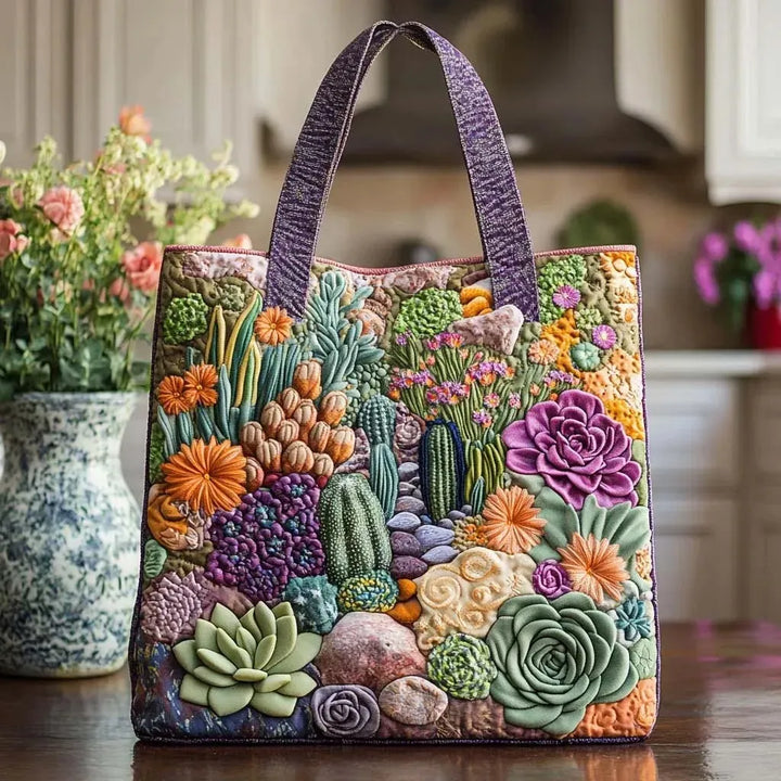Artisanal Tote - Succulent Garden