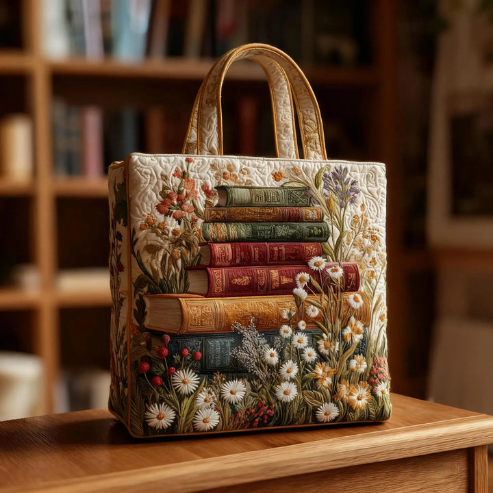 Quilted Tote Bag - Floral Pattern