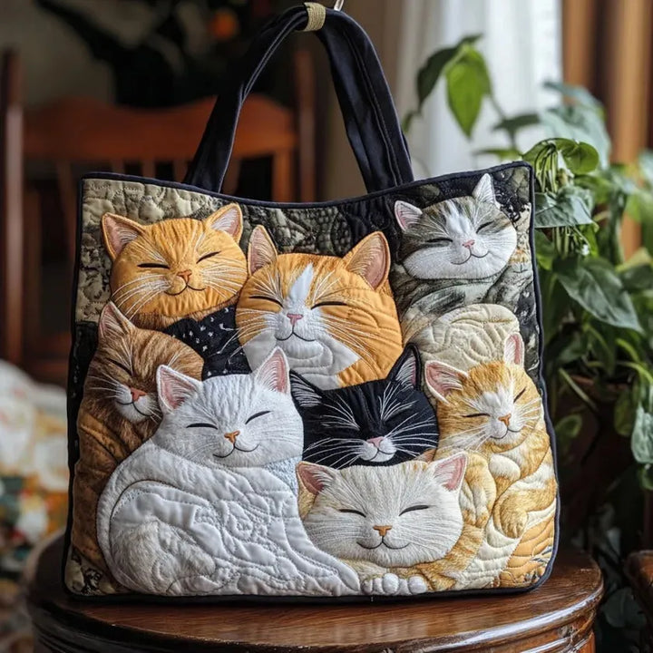 Artisan Quilted Bag - Sleeping Kittens